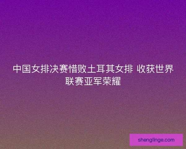 中国女排决赛惜败土耳其女排 收获世界联赛亚军荣耀